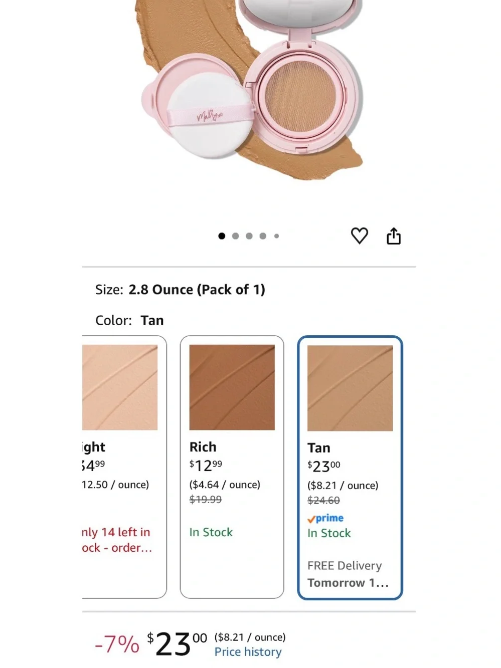 NEW Mally Beauty Flawless Finish Transforming Effect Foundation - Tan
